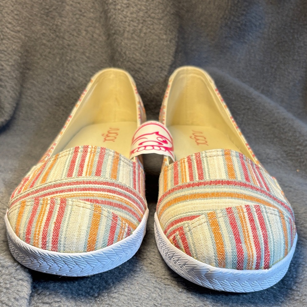 Sugar Multicolor Striped Canvas Flats